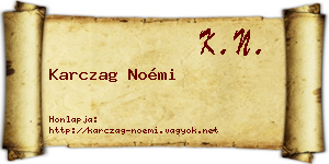Karczag Noémi névjegykártya